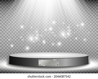 Podium. light effect. vector illustration.	