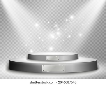 Podium. light effect. vector illustration.	