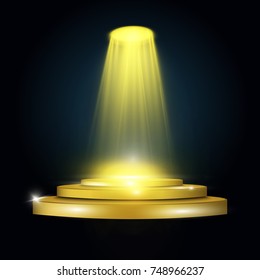 Podium. light effect. vector illustration.