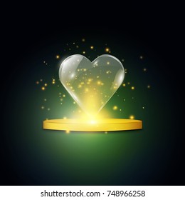Podium. light effect. vector illustration.