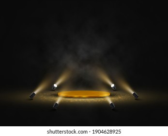 Podium with lighting. Stage, Podium, Scene for Award Ceremony with spotlights. Vector illustration
