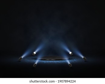Podium with lighting. Stage, Podium, Scene for Award Ceremony with spotlights. Vector illustration - Shutterstock ID 1907894224