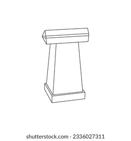 Podium line art design template, vector symbol, sign, outline illustration.