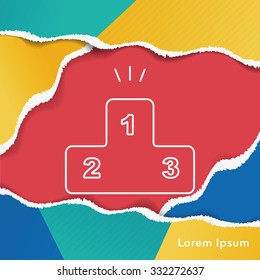 Podium line icon
