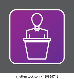 Podium line icon, outline vector logo illustration, linear pictogram