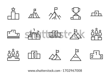 Podium line icon set. Collection of vector symbol in trendy flat style on white background. Web sings for design.
