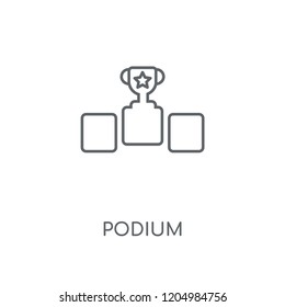 Podium linear icon. Podium concept stroke symbol design. Thin graphic elements vector illustration, outline pattern on a white background, eps 10.