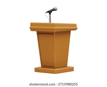Icono de Podium Mic Ilustración de render 3d