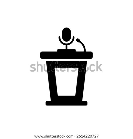 Podium with Mic Icon Symbolizing Educational Speech or Presentation