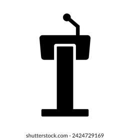 A podium with a microphone attached to it