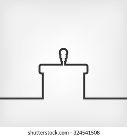 podium with microphone - vector illustration. eps 8