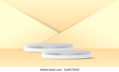 Podium minimal abstract background , 3D stage podium display product , stand to show cosmetic products ,illustration 3d Vector EPS 10