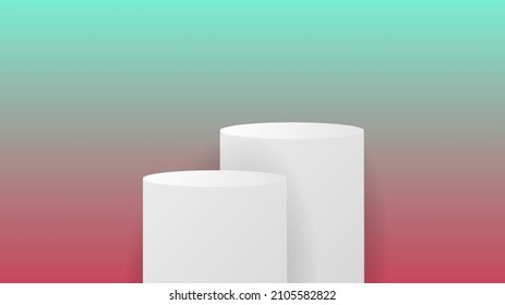 Podium minimal abstract background on rainbow color background , 3D stage podium display product , stand to show cosmetic products ,illustration 3d Vector EPS 10