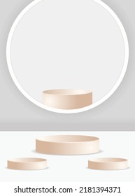Podium mockup for product presentation, white background, 3d rendering, 3d illustration