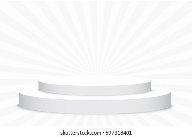 the podium on a beautiful background.white scene.vector illustration.