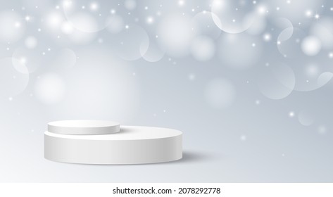 Podium on bokeh background vector illustration