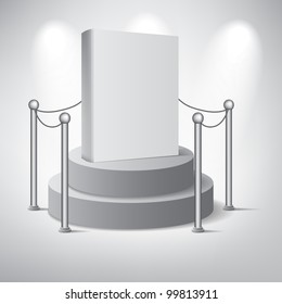 podium on grey background