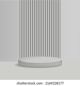 Podium with on Light grey Background