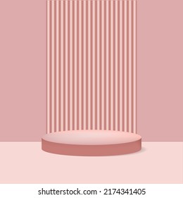 Podium con fondo rosa claro