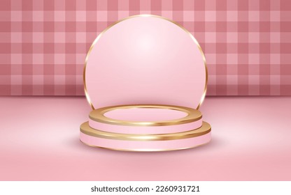 Podium on a Pink Background