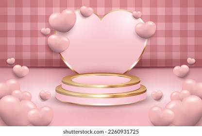 Podium on a Pink Background