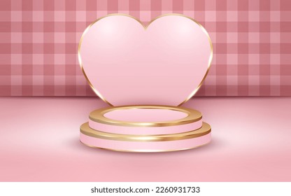 Podium on a Pink Background