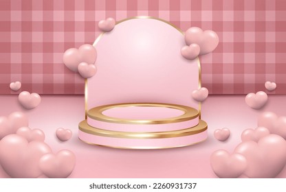 Podium on a Pink Background