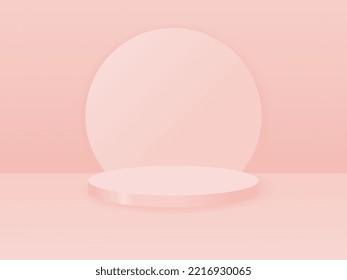 podium on pink background, 3d platform, product presentation, promo