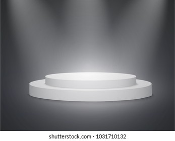 Podium on a transparent background.the podium of winners.spotlight.vector illustration.attention.Stage with lighting with for Award Ceremony on transparent Background.