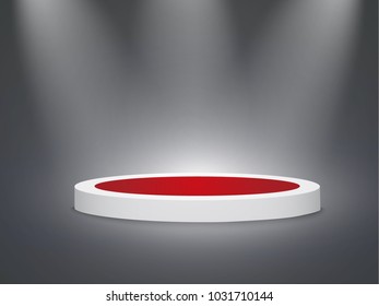 Podium on a transparent background.the podium of winners.spotlight.vector illustration.attention.Stage with lighting with for Award Ceremony on transparent Background.
