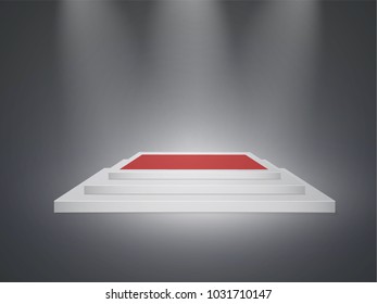 Podium on a transparent background.the podium of winners.spotlight.vector illustration.attention.Stage with lighting with for Award Ceremony on transparent Background.