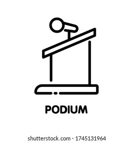 Podium outline icon style design illustration on white background eps.10