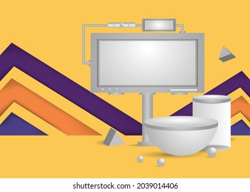 Podium pedestal background vector concept