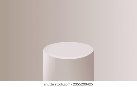 Etapa Mínimalista Pedestal Podium. Vector realista plano. Base de foco 3D geométrica en blanco. Cylinder Prisma