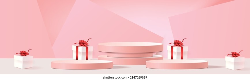 podium pink shopinng sale gift online mockup marketing 