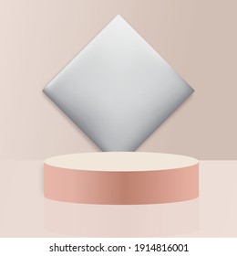 
Podium platform inside a room 3D illustration