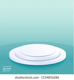 podium platform on blue background