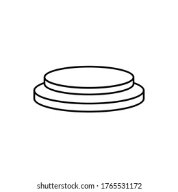 podium platform red carpet icon vector sign symbol isolated