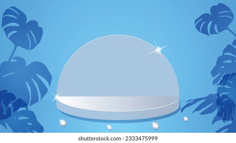 Vector azul de base pop de podio