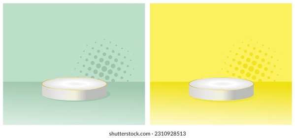podium product with halftone background