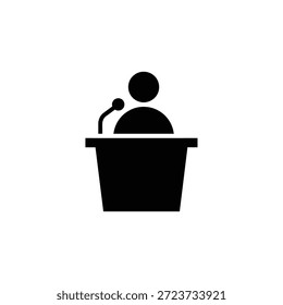 Podio, público, icono de altavoz Imagen de Vector. También se puede utilizar para actividades. Adecuado para su uso en App de Web, App móviles y medios impresos.