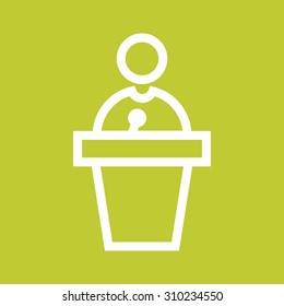 Podium, public, speaker icon vector image. Can also be used for activities. Suitable for use on web apps, mobile apps and print media.