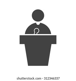 Podium, public, speaker icon vector image. Can also be used for activities. Suitable for use on web apps, mobile apps and print media.