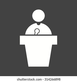 Podium, public, speaker icon vector image. Can also be used for activities. Suitable for use on web apps, mobile apps and print media.
