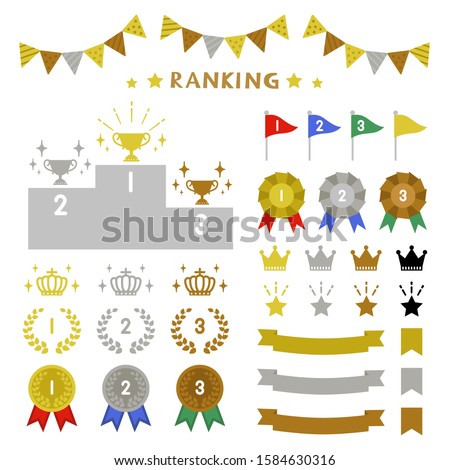 Podium and ranking icon set