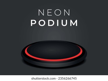 podium. Realistic 3D cylinder pedestal podium set . Minimal scene for products stage showcase, promotion display. Vector geometric forms in shadow.