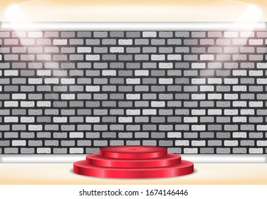 Podium red effect lighting bridge wallpaper HD interior design illustration