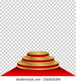 Podium with Red and Gold