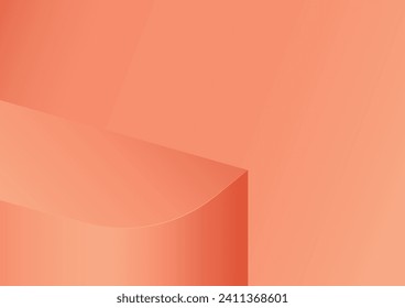podium in the room on red background vector geometric platform illustration for product display presentation, promotion banner.