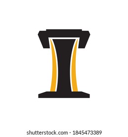 Logo-Design des Podium-Rostrum-Symbols, Vektorvorlage